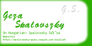 geza spalovszky business card